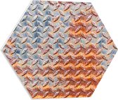 PVC Schuimplaat Hexagon - Print van Metalen Plaat met Relief - 50x43.5 cm Foto op Hexagon (Met Ophangsysteem)