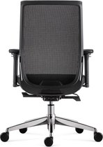 Chaise de bureau OrangeLabel Executive 27 Series Sync 4. Assise en cuir, cadre chromé. Conforme à la norme NEN EN 1335