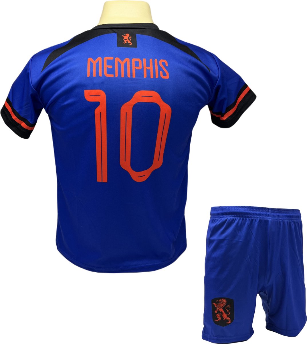Memphis Depay Uit Tenue 2023/2024 Nederlands elftal Blauw - Voetbal Shirt + broekje set - Maat XXL