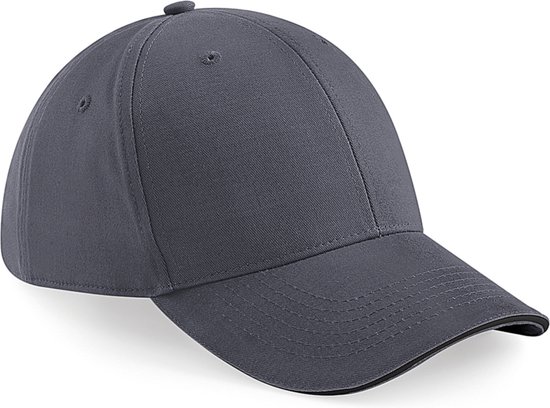 Beechfield 'Athleisure 6 Panel Cap' Grijs/Zwart