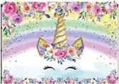 Spandoek - wand decoratie - voor u feestje op te vrolijken 150 cm x 100 cm - Eenhoorn - Unicorn