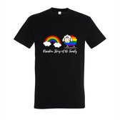 T-shirt Rainbow sheep of the family - Zwart T-shirt - Maat XL - T-shirt met print - T-shirt heren - T-shirt dames
