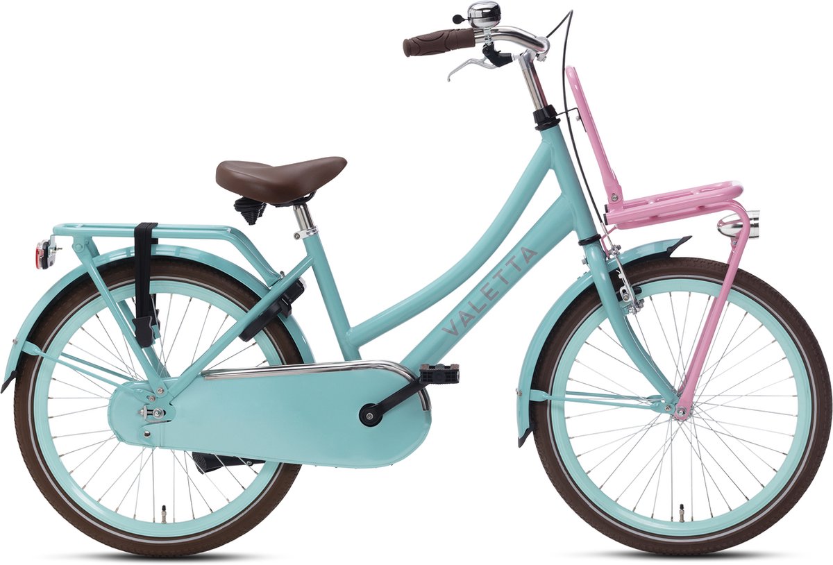 Valetta Cargo - Transportfiets - Meisjesfiets - 22 inch - Aqua Roze