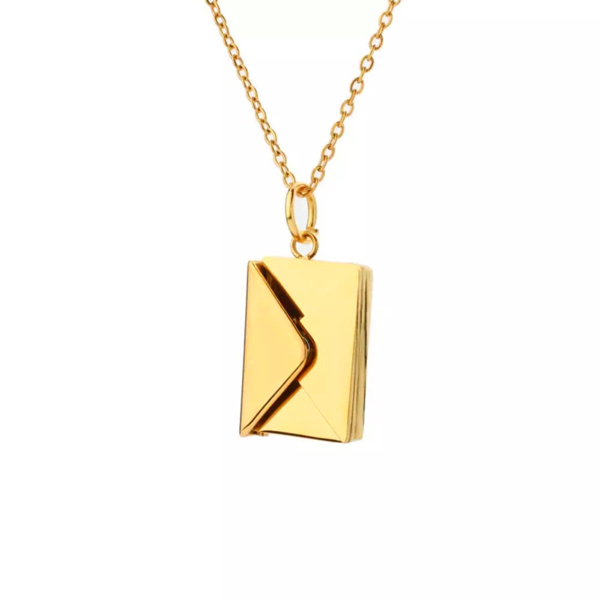 Despora Ketting Envelop i Love you - Vrouw RVS - Goudkleurig