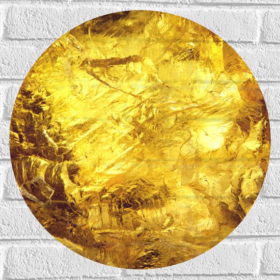 Muursticker Cirkel - Gouden Verfstrepen - 50x50 cm Foto op Muursticker
