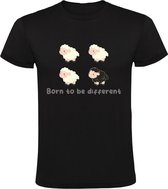 Born to be different Heren T-shirt | anders | beter | doel | schaap | Zwart