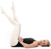 WITTE Balletpanty | Ballet maillot | Met voet | Danspanty | Dans & Ballet | voor meisje | 70D | 6/7 jaar – Maat 110-116