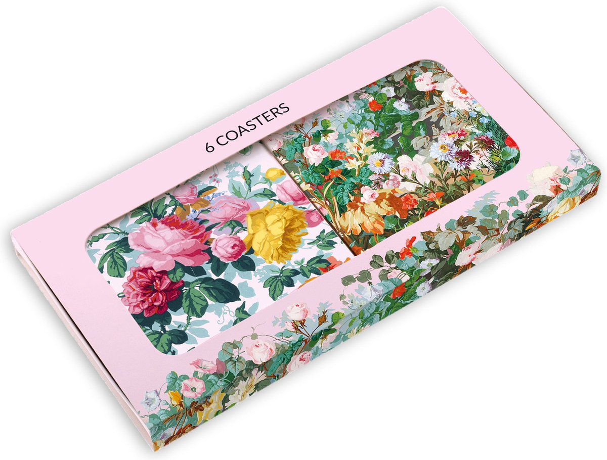 Bekking & Blitz - Onderzetters - 6 stuks - Kunst - Bloemen - Flowers - Musée du Papier Peint
