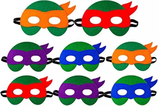 Jobber - Tortues Ninja - Masques - 8 pièces - Déguisements d'habillage -  Costume | bol