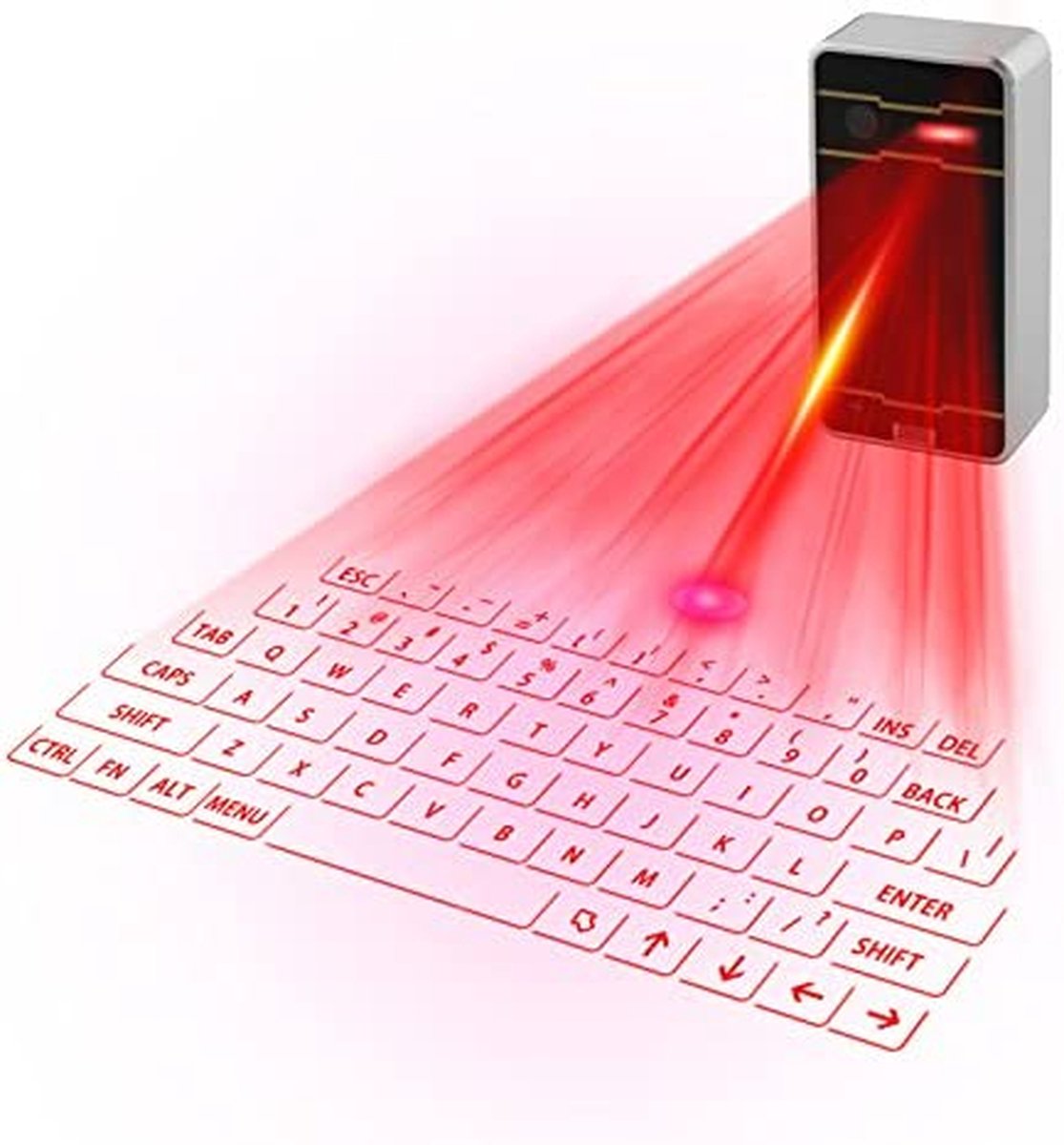 Premium virtuele laser toetsenbord - draadloos bluetooth mini toetsenbord - QWERTZ-lay-out voor smartphone tablet pc en laptop