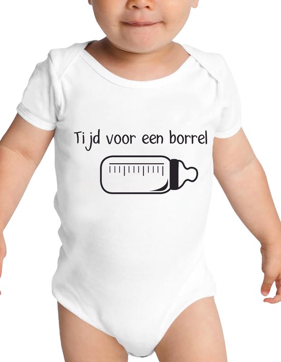 bagage heilige Schiereiland Baby romper - Uniseks - wit met tekst - Maat 56 - korte mouwen - ronde hals  - normale... | bol.com