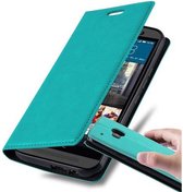 Cadorabo Hoesje geschikt voor HTC ONE M9 in BENZINE TURKOOIS - Beschermhoes met magnetische sluiting, standfunctie en kaartvakje Book Case Cover Etui