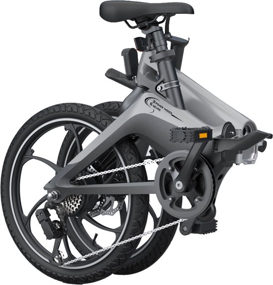 MS Energy i10 - Elektrische Fiets - Vouwfiets - Plooifiets - Grote 20 inch Wielen - 25km/h - 36V - 250W Motor - 50km Actieradius - Uitneembare Batterij - Shimano 6 Versnelling - Dubbele Remschijf - Grijs/Zwart van MS Energy — afbeelding 3