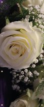 Grafdoek (tijdelijk ) 75x180cm – witte rozen – roos – bloemen – gedenkdoek – grafdoeken – begrafenis – graf – graf decoratie – herdenking – tijdelijke grafbedekking – gedenkmonument – grafmonument