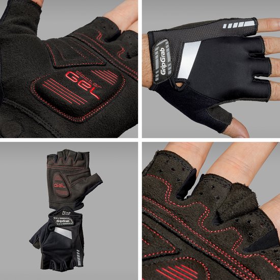 GripGrab - SuperGel Padded Korte Vinger Zomer Fietshandschoenen Wielrenhandschoenen met Padding - Zwart - Unisex - Maat XXL van Gripgrab — afbeelding 2