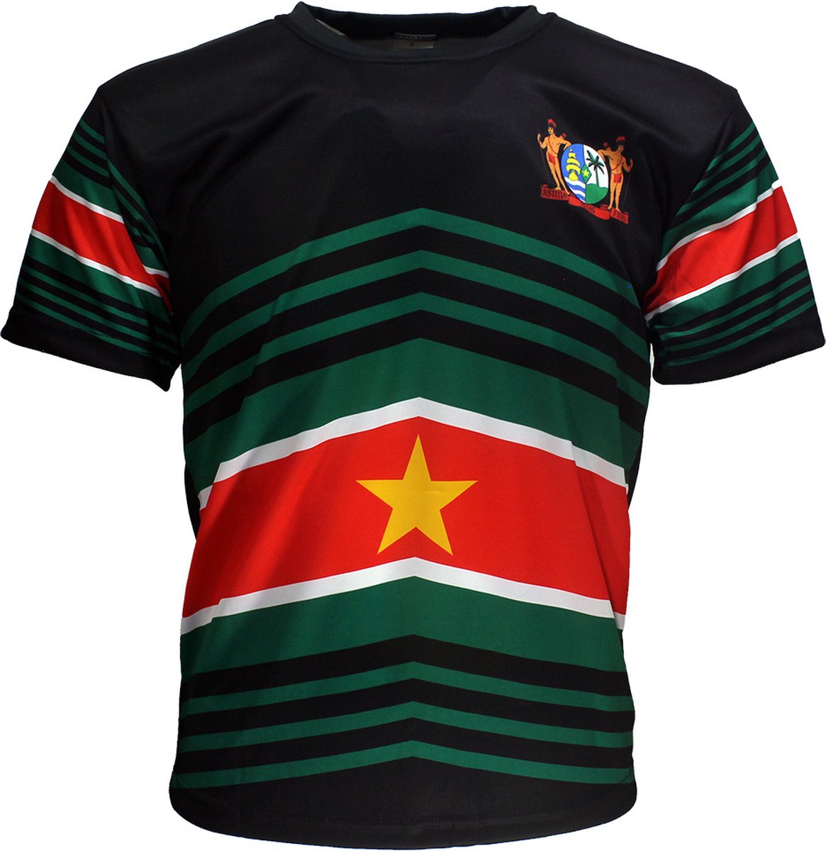 Suriname Vlag Techno Style Voetbal Sport T-Shirt - Origineel Design - 116