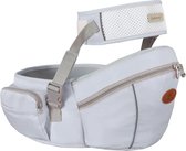 Baby Heupdrager met Extra Band – Grijs – Heupsteun voor Baby en Peuter – Draagtas met Veiligheidsband tegen Rugklachten – Kind Hip Seat Carrier