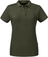 Russell - Pure Organic Polo Dames - Donkergroen - 100% Biologisch Katoen - M