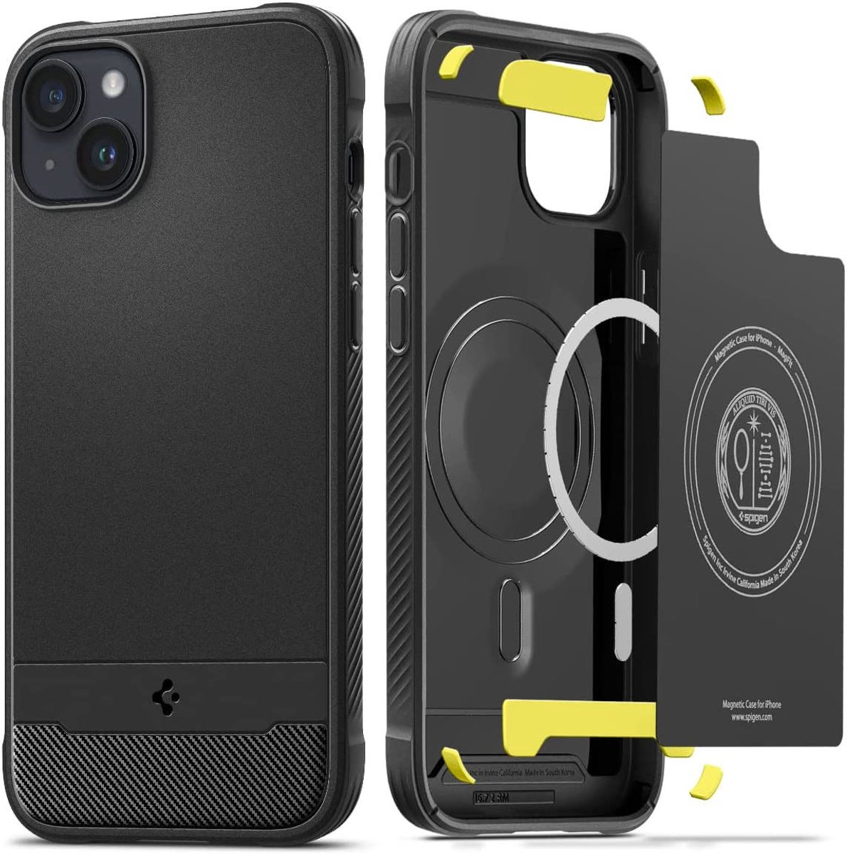 Spigen Rugged Armor iPhone 14 Plus Hoesje MagSafe Back Cover Zwart