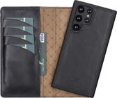 Bouletta Samsung S23 Ultra en Cuir Amovible BookCase - Noir Rustique