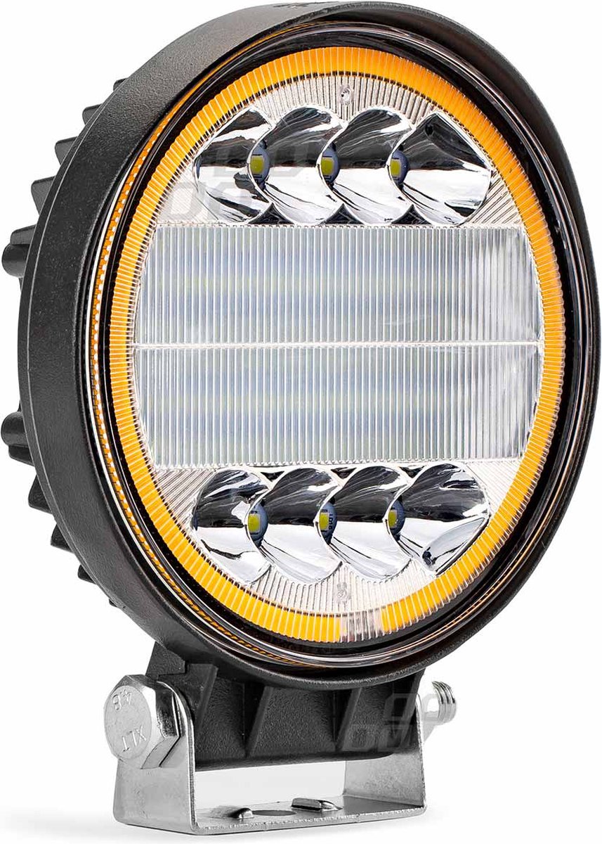 LED Werklamp schijnwerper - 27W - 3360LM - Rond - Wit / Oranje - Ø 110mm
