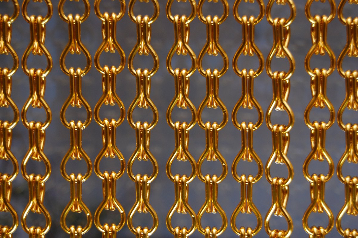 La Tenda Deurgordijn Kettinggordijn Alusax 9 100x230cm goud-geel