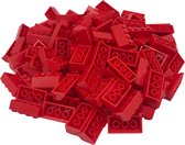 100 Bouwstenen 2x4 dakpan 45 graden | Rood | Compatibel met Lego Classic | Keuze uit vele kleuren | SmallBricks