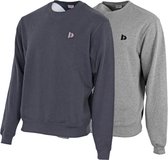 2 Pack Donnay - Fleece sweater ronde hals - Dean - Heren - Maat XXL - Navy & Silver-marl (256)