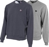 2-Pack Donnay - Fleece sweater ronde hals (Dean) - Sporttrui - Heren - Navy/Silver-marl (256) - maat XXL