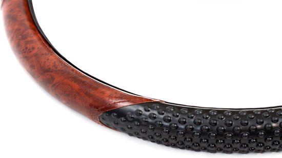 Stuurhoes Auto - Voor 37-39 cm Stuurwiel - Zwart / Houtlook
