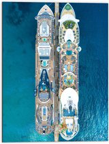 WallClassics - Dibond - Grote Cruise Schepen - 60x80 cm Foto op Aluminium (Wanddecoratie van metaal)