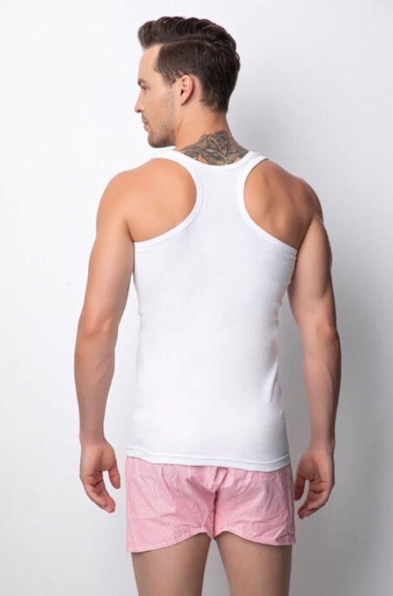 3 pack-Heren Halter Hemd Tanktop-100% Katoen-Sport Heren Singlet-Wit-maat XL