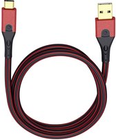 USB 3.2 Gen 1 (USB 3.0) [1x USB 3.2 Gen 1 stekker A (USB 3.0) - 1x USB-C stekker] 3.00 m Rood/zwart Vergulde steekconta