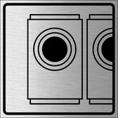 Wasruimte wasmachine bord, geborsteld aluminium 100 x 100 mm