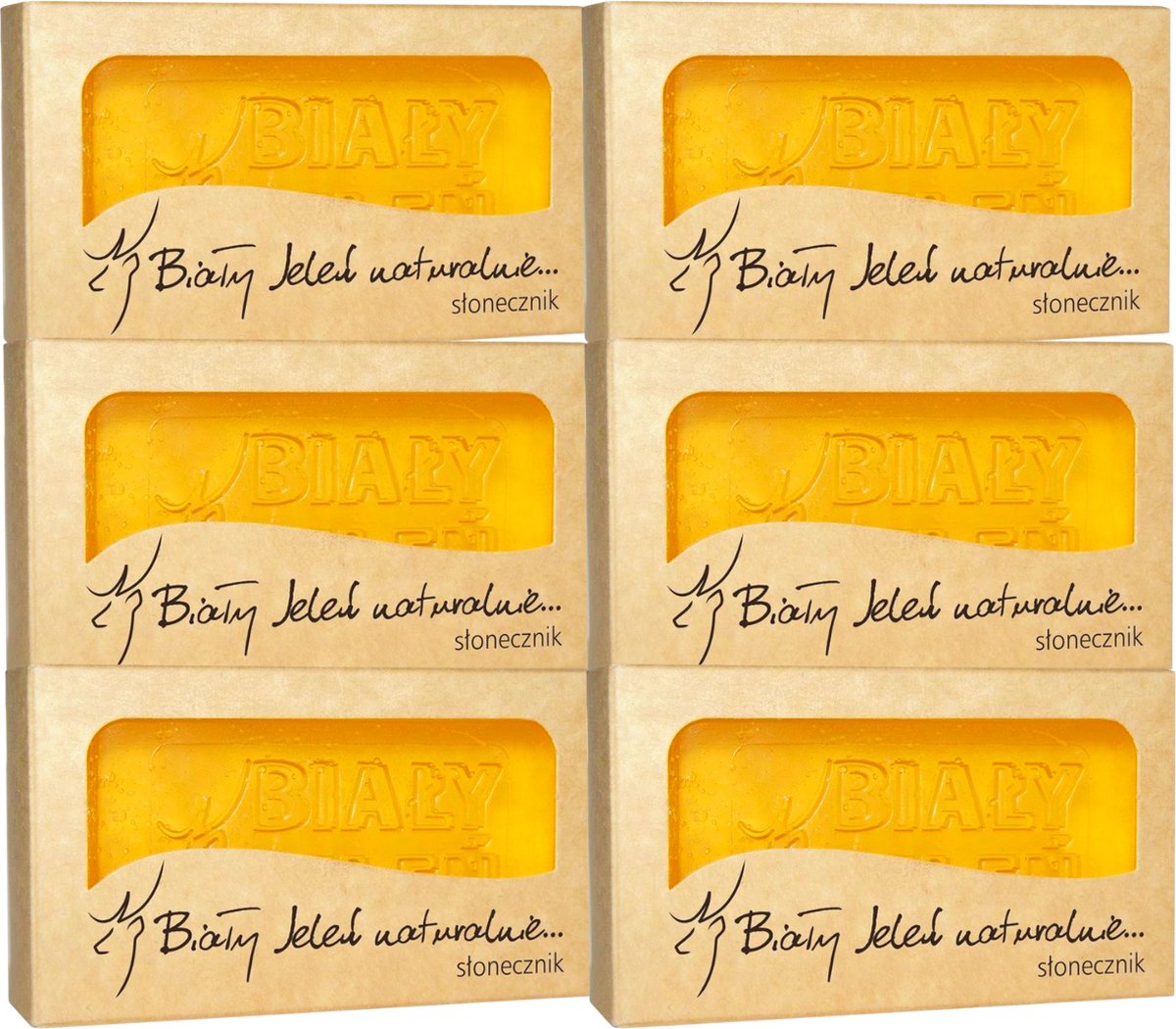 Goedkoopste Bialy Jelen Handzeep Tabletten Zonnebloem Extract - 6 x 100g - Ambachtelijk - Handzeep Voordeelverpakking - Voor de Gevoelige Huid