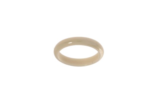 Orotech – ring – aanschuifring - keramiek – crème kleur - uitverkoop Juwelier Verlinden St. Hubert – van €65,= voor €49,=