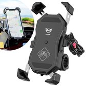 Good2know Support téléphone moto / ATV - Support smartphone - Avec chargeur sans fil - Téléphone standard - Rotatif à 360º