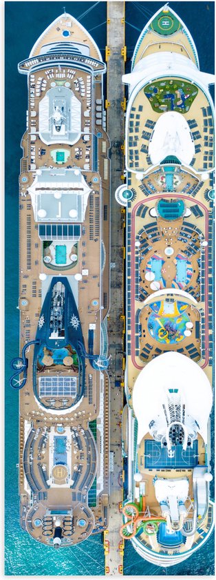 WallClassics - Poster (Mat) - Grote Cruise Schepen - 20x60 cm Foto op Posterpapier met een Matte look