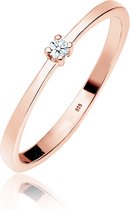 Elli PREMIUM Dames Ring Dames Verlovingsring met Diamant (0,03 ct) in 925 Sterling Zilver
