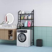 Bol.com TripleAgoods Wasmachinekast - Wasmachine ombouw kast voor wasmachine Badkamer rek 3 schappen zwart 163 x 63 x 24 cm - Wa... aanbieding