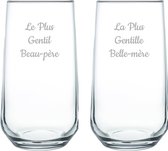 Drinkglas gegraveerd - 47cl - Le Plus Gentil Beau-père & La Plus Gentille Belle-mère