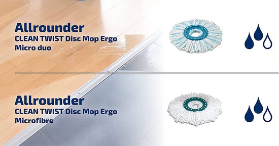 Leifheit vervangingskop Clean Twist Disc Mop micro duo - set van 2 Leifheit vervangingskop Clean Twist Disc Mop micro duo - set van 2