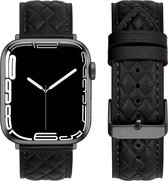 Fungus - Smartwatch bandje - Geschikt voor Apple Watch 38 / 40 / 41 mm - Series 1 2 3 4 5 6 7 8 9 SE iWatch - PU leer - Structuur - Zwart