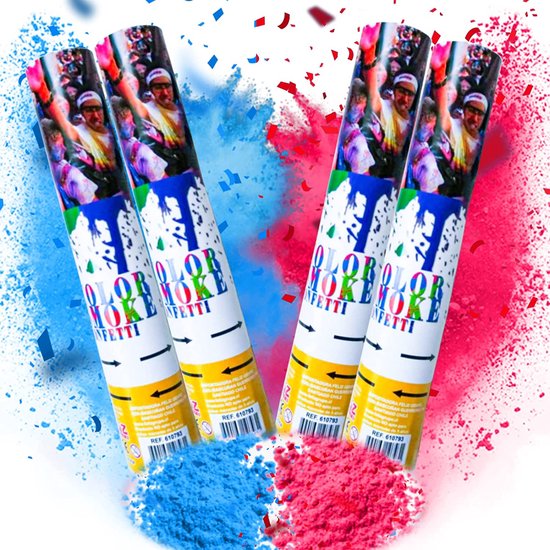 Gender Reveal rookkanon geslacht verkondiging confetti shooter 2 blauw