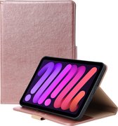 Phreeze Tablethoes - Geschikt voor iPad Mini 2021 Hoes - 8.7 Inch - Luxe Lederen Hoesje - Ingebouwde Standaard met Kaarthouders - Hoesje met Magnetische Sluiting - Beschermhoes - Roze Goud