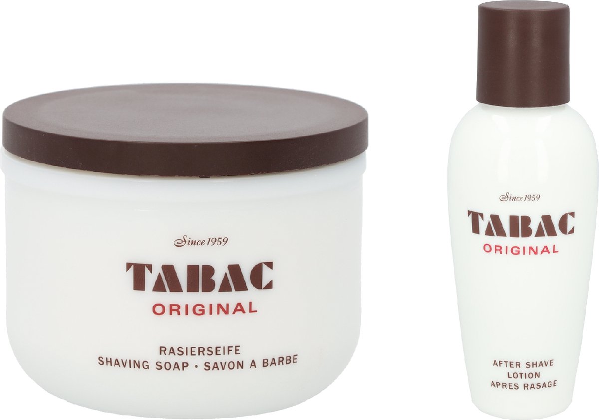 Tabac Original Bundel: Tabac Original After Shave Lotion 200ml + Tabac Original Shaving Soap - Bowl 125gr