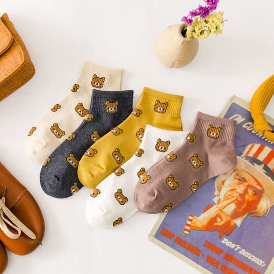 Grappige Sokken - Funny Socks - Leuke Sokken - Vrolijke Sokken - Cadeau Box – 5 Paar Sokken - One Size Fits All - 5 Pack Beren Sokken Animalsocks® - TIJDELIJK 30%+ KORTING