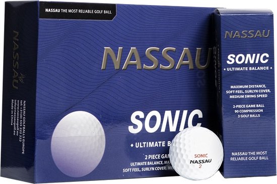 Nassau Sonic - Golfballen - 12 stuks - Wit