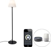 QAZQA virginia fl - Moderne LED Smart Vloerlamp | Staande Lamp incl. wifi - 1 lichts - H 150 cm - Zwart - Buitenverlichting