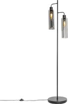 QAZQA stavelot - Moderne Vloerlamp | Staande Lamp - 2 lichts - H 155 cm - Zwart - Woonkamer | Slaapkamer | Keuken